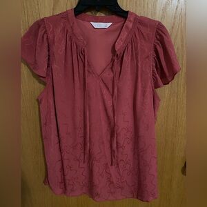 LC Lauren Conrad Textured Pink Blouse